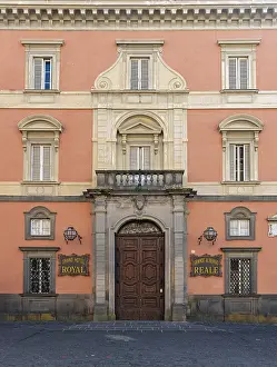 Drucke von Fassade von Palazzo Conte Bracci, Grand Hotel Royal, Orvieto, Umbrien, Italien Orvieto Drucke: Fassade des Palazzo Conte Bracci