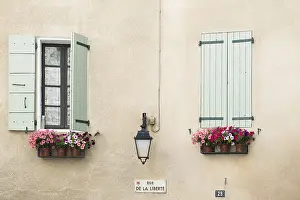 Deserted House In France Drucke: Facade with windows, Nyons, Drome