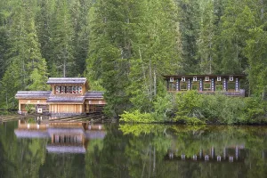 Uninhabited Waterfront In Austria Drucke: Facility for the PreberseeschieBen