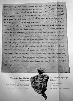 Historical City Centre Images Drucke: Facsimile of the oldest document written in German