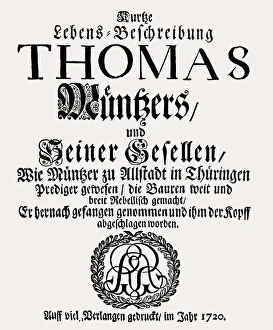 German Theologian History Drucke: Facsimile of a pamphlet against Thomas Muentzer