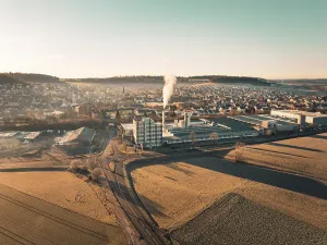 Deserted Cityscape Germany Drucke: Factory complex in an urban landscape