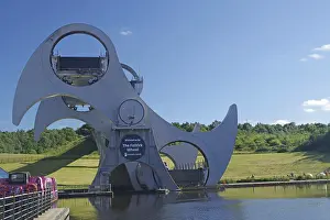 Forth And Clyde Canal Drucke: The Falkirk Wheel, a hydraulic structure