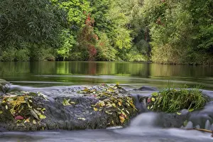 Long Time Exposure Photography Drucke: Falling step of a former weir at the Triesting