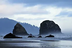Famous Rock Formations USA Drucke: Famous rock 'Haystack Rock'