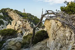 Mallorca Balearic Islands Drucke: Far de Capdebera lighthouse, Cala Rajada