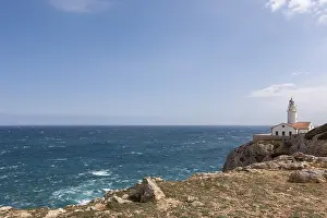 Balearic Islands Tourist Attraction Drucke: Far de Capdepera lighthouse, cliffs