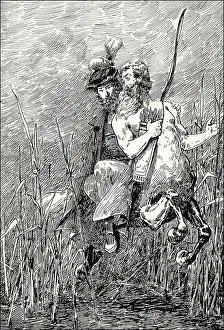 Gerahmter Druck : Faust mit Zentaur Chirons, zweiter Akt Gerahmter Druck : Faust mit Zentaur Chirons, zweiter Akt