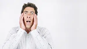 Stressed Out Executive Drucke: Fearful man