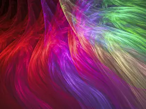 Drucke von Federfraktalhintergrund - abstrakte computer-generierte Bild. Digitale Kunst: Zufällig angeordnete gekrümmte Linien, ähnlich Fell oder Federkleid Buntes Abstraktes Kunstwerk Drucke: Federfraktalhintergrund - abstrakte computer-generierte Bild.
