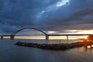 Fehmarnsund Bridge Drucke: Fehmarnsund Bridge in the last evening light
