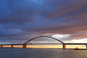 Fehmarnsund Bridge Drucke: Fehmarnsund Bridge in the last evening light