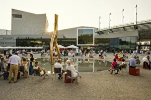 European Theater Architecture Drucke: Festival Hall, sunset, Bregenz