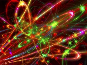 Multicoloured Night View Drucke: Festive colorful background - abstract computer-generated image