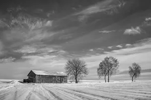 Rural Countryside Scenes Drucke: Field Landscape with Barn