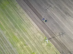 Agricultural Machine Germany Drucke: Field work, tractor, ploughing