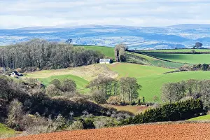 Devon Landscapes Drucke: Fields and Farmlands over Devon