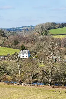 British Countryside Drucke: Fields and Farmlands over Devon