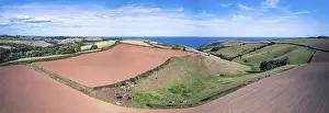 British Agricultural Fields Drucke: Fields and farmlands from a drone