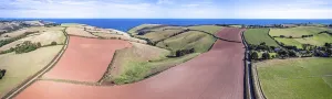 Drone Photography UK Countryside Drucke: Fields and farmlands from a drone