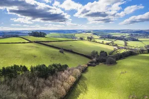 Drone Photography Devon Drucke: Fields and Farmlands in spring from a drone