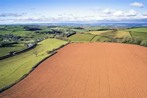 Drone Photography Devon Drucke: Fields and Farmlands in spring from a drone