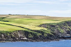 Mothecombe Beach Drucke: Fields and Farms Cliffs over cliffs