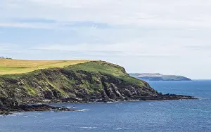 Mothecombe Beach Drucke: Fields and Farms Cliffs over cliffs
