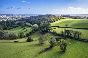Drone Photography Devon Drucke: Fields and Farms over Cockington from a drone