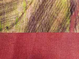 Aerial Photography UK Drucke: Top Down over Fields and farms from a drone