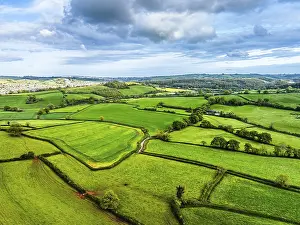 Fields And Farms UK Drucke: Fields and Farms from a drone, Devon