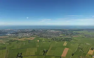 Niederlande Drucke: Felder und Landschaft von oben.