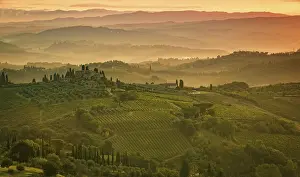 Tuscany Landscape Drucke: Fields in Tuscany