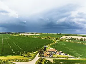 Drone Photography Kent Drucke: Fields and Windmill from a drone