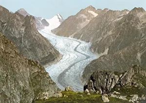 Historical Swiss Landscapes Drucke: Fieschergletscher