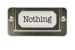 White Background Label Drucke: Nothing file drawer label isolated on a white background