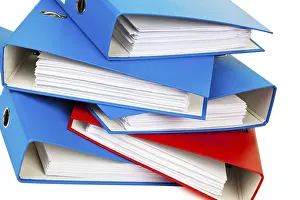 Austria Document Storage Drucke: File folders with documents and papers