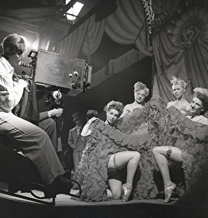 Retro Style Photography Drucke: Filming in the 1940s