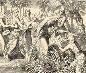 Sacred Scripture Illustration Drucke: The Finding of Moses, Old Testament
