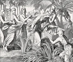 Julius Schnorr Von Carolsfeld Drucke: The Finding of Moses, Old Testament