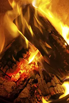 Open Fire Germany Drucke: Fire in a fireplace, Germany