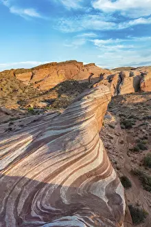 Nature Conservation Area US America Drucke: Fire Wave in evening light, rock formation