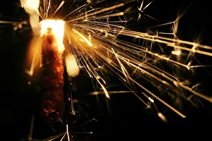 Christmas Tree Fire Drucke: Fire on a x-mas trees