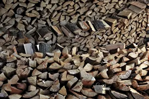 Wooden Structure Drucke: Firewood, logs, split