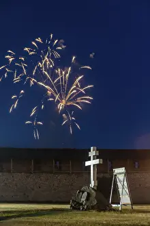 Russian Federation Tourist Attraction Drucke: Firework over the Kremlin, Unesco site Pskov