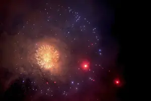 Deserted Night Sky Drucke: Fireworks