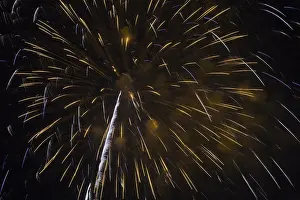 Deserted Night Scene Drucke: Fireworks, Laval, Quebec, Canada
