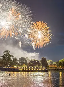 Dark Night Celebration Drucke: Fireworks on the Rhine