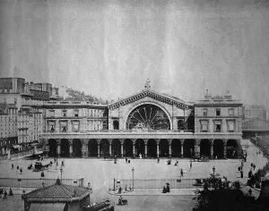 Railway Station Construction Drucke: One of the first autotypes of La Garde de l'Est