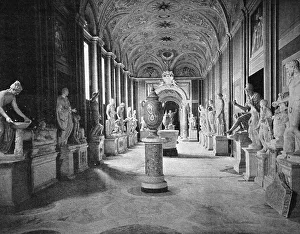 Historical Building Photography Drucke: One of the first autotypes of the Vatican Museum